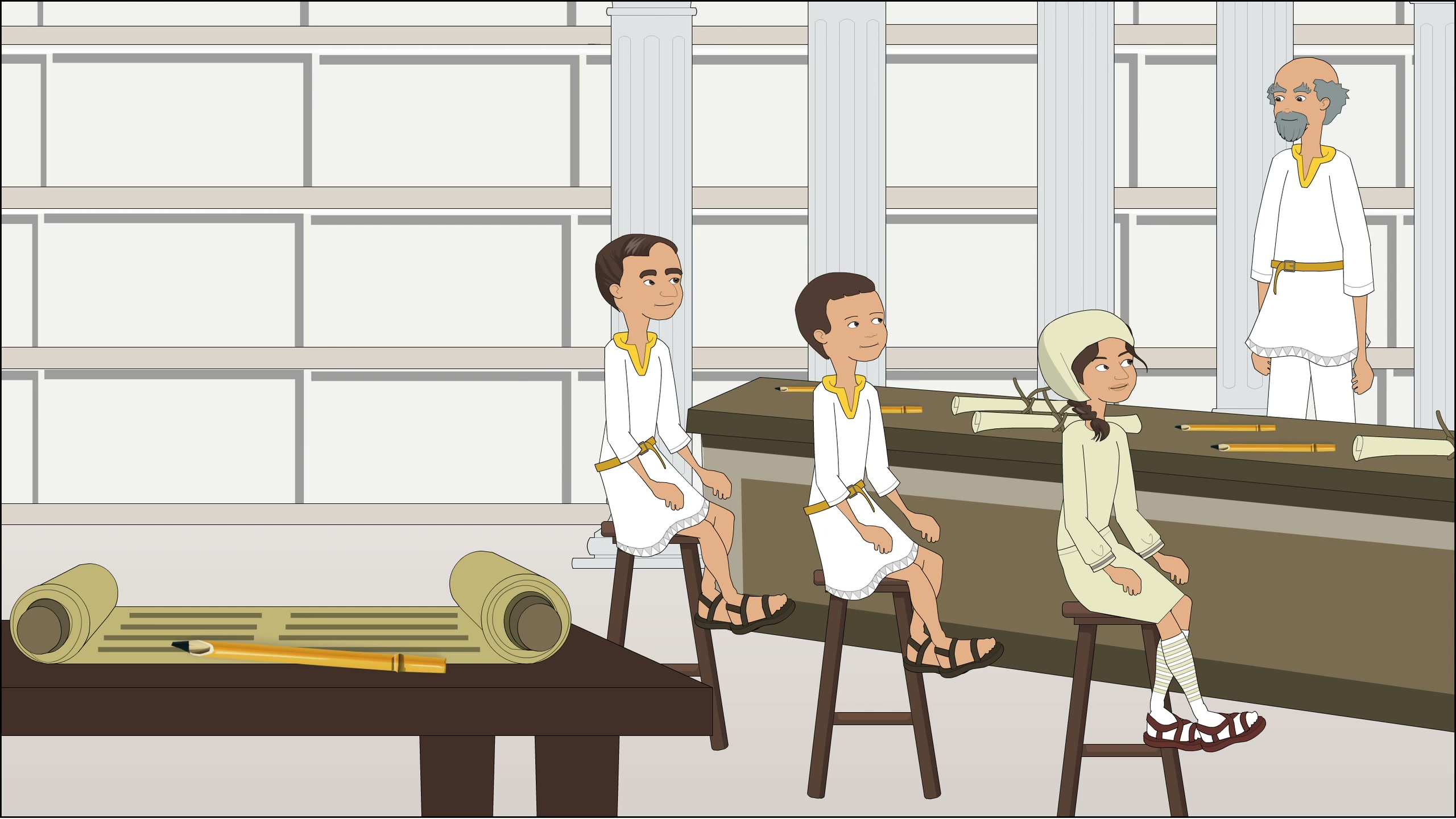 ἡ σχολή — a classroom in the ancient Greek world
